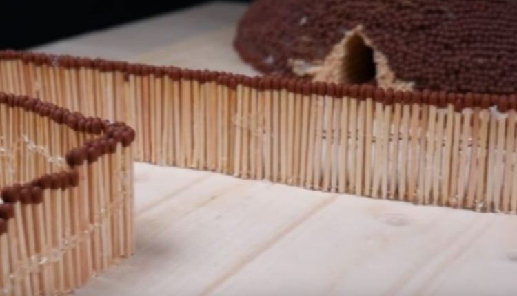 Τι θα συμβεί αν βάλετε φωτιά σε ένα «βουνό» από 100.000 σπίρτα (βίντεο)