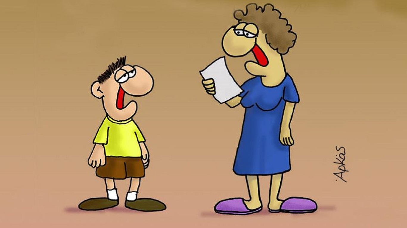 Τα παιδικά χρόνια ενός πρωθυπουργού: Το νέο σκίτσο του Αρκά για τα… αγγλικά (φωτο)