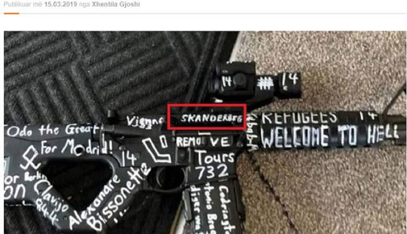 Τραγωδία στη Νέα Ζηλανδία: Το όπλο του εκτελεστή έγραφε το όνομα «Σκεντέρμπεης» (φωτο)