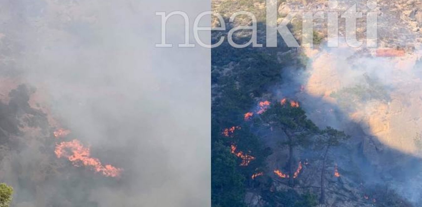 Κρήτη: Περιορίστηκε το μέτωπο της πυρκαγιάς – Παραμένουν πολλές μικροεστίες