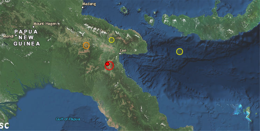 Σεισμός 7,2 Ρίχτερ στην Παπούα Νέα Γουινέα