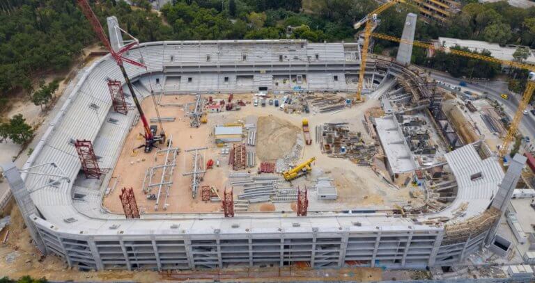 Παίρνει πλέον μορφή το γήπεδο της ΑΕΚ – Έτοιμο το πέταλο στην ιστορική σκεπαστή! (βίντεο)