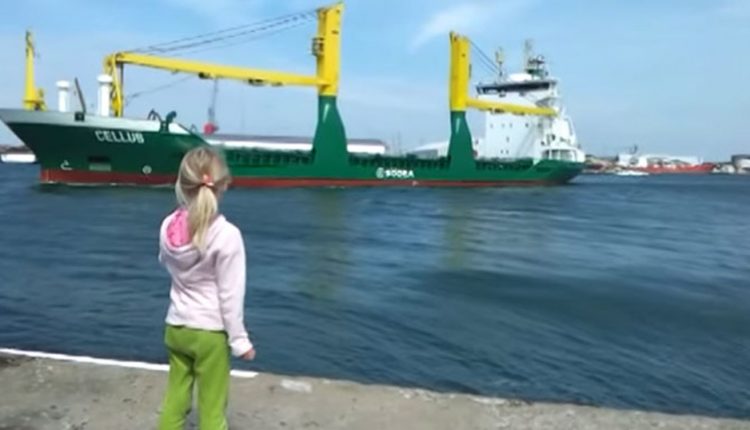 Μια μικρή κάνει ότι κορνάρει σε ένα πλοίο όμως αυτό που ακολούθησε δεν το περίμενε! (βίντεο)