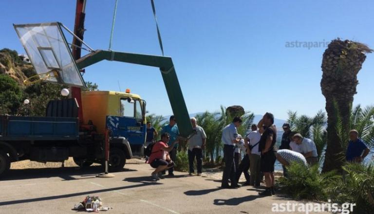 Απομακρύνθηκε η φονική μπασκέτα που σκότωσε τον νεαρό στη Χίο (φωτο)