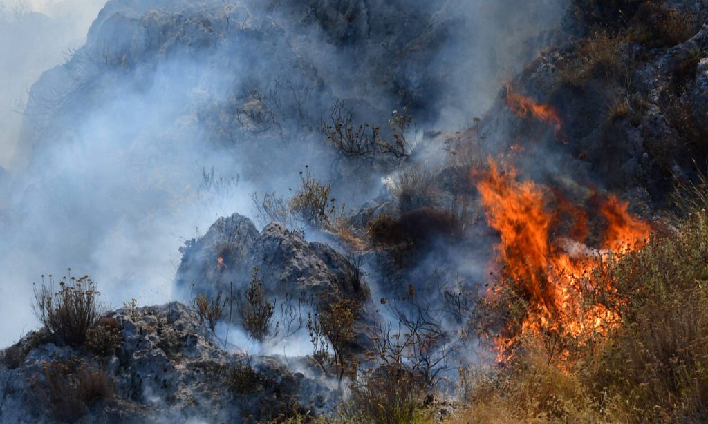 Ενίσχυση των ανέμων που πνέουν στην Εύβοια τις βραδινές ώρες – Δύσκολο το έργο των πυροσβεστών