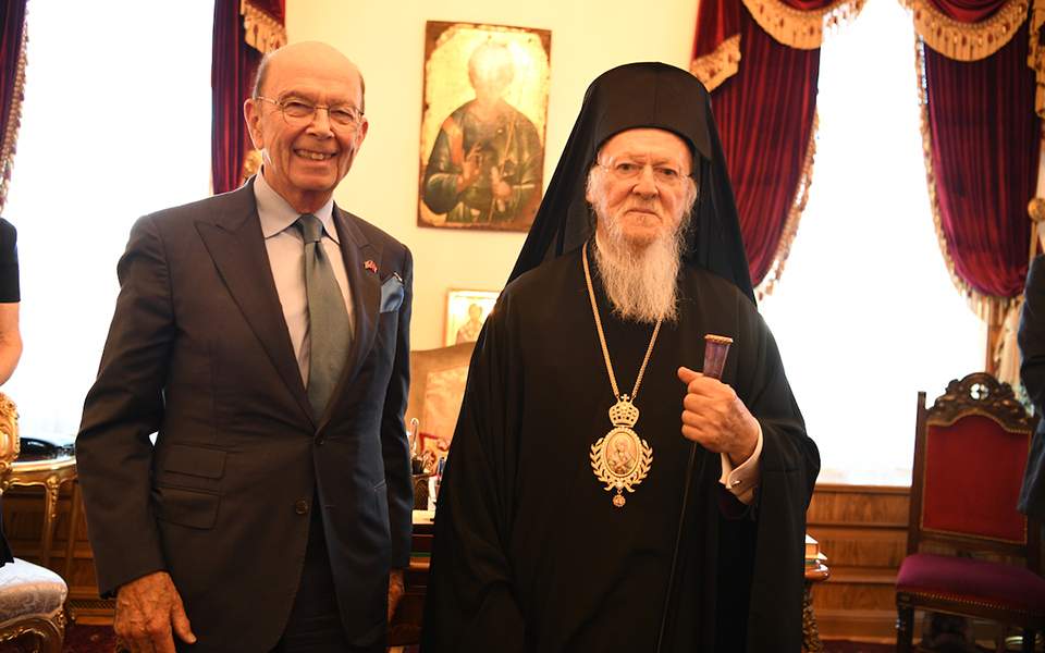 O υπουργός Εμπορίου των ΗΠΑ στο Φανάρι: Δεκτός από τον Οικουμενικό Πατριάρχη