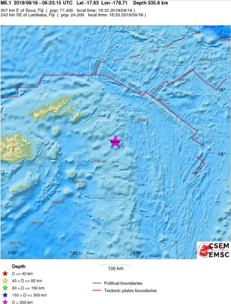 Σεισμική δόνηση  5,1 Ρίχτερ στα νησιά Φίτζι