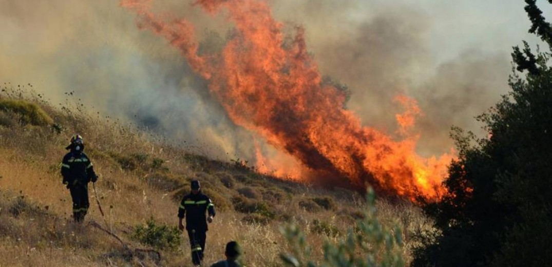 «Χάος» με δασική πυρκαγιά στην Πέλλα: Σκάνε βλήματα από τον Β’Παγκόσμιο πόλεμο