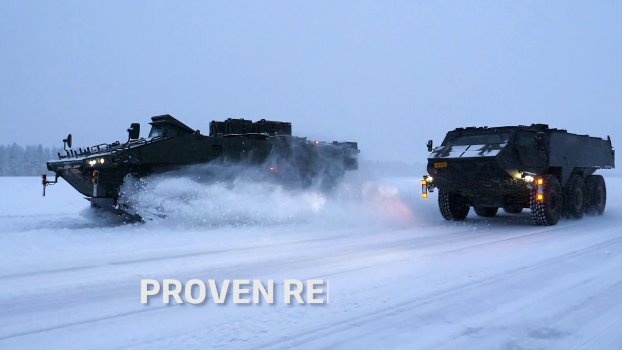 Patria AMV XP: Δοκιμές σε χιονοσκεπές τοπίο για το τροχοφόρο ΤΟΜΠ