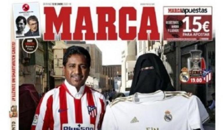 «Πανικός» με το πρωτοσέλιδο της MARCA ενόψει Σούπερ Καπ – Εμφανίζει γυναίκα με μπούργκα και φανέλα της Ρεάλ (φώτο)