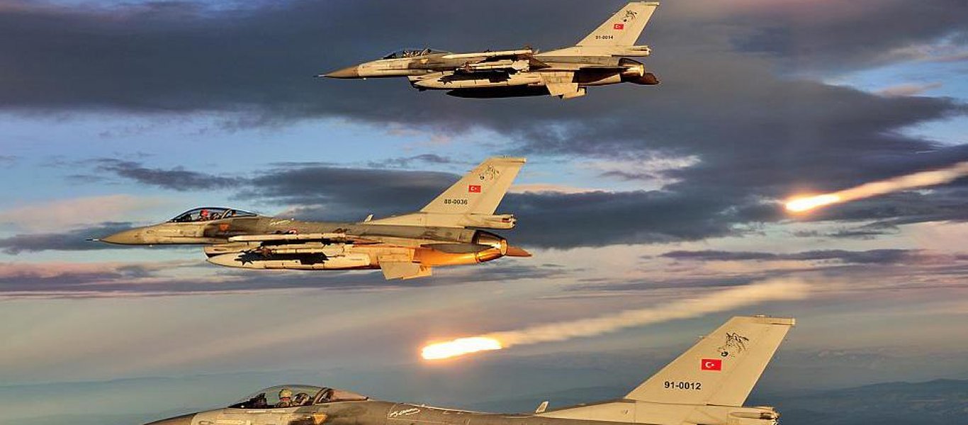 Τουρκικά F-16 πέταξαν πέντε φορές πάνω από το σύμπλεγμα των Οινουσσών και προχώρησαν σε εικονικούς βομβαρδισμούς