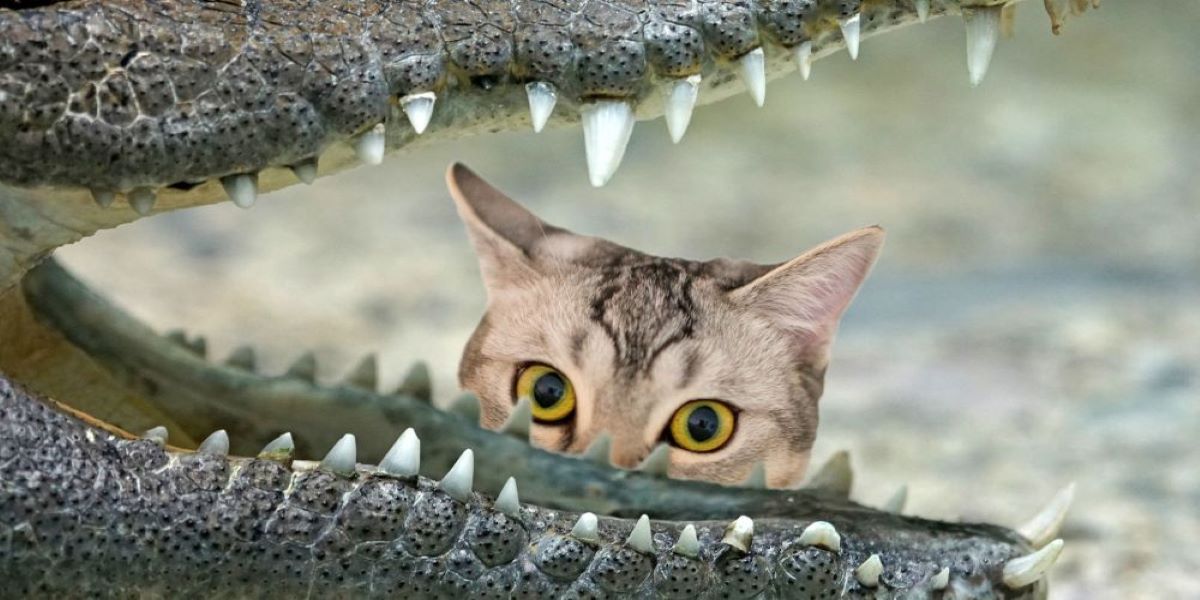 Ατρόμητη γάτα «υποτάσσει»…. αλιγάτορα – Δείτε το απίστευτο βίντεο