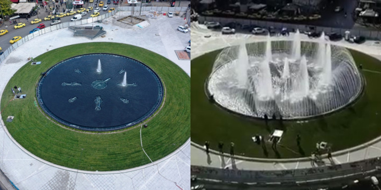 Λειτούργησε το συντριβάνι  στην Πλατεία Ομονοίας ξανά (βίντεο)