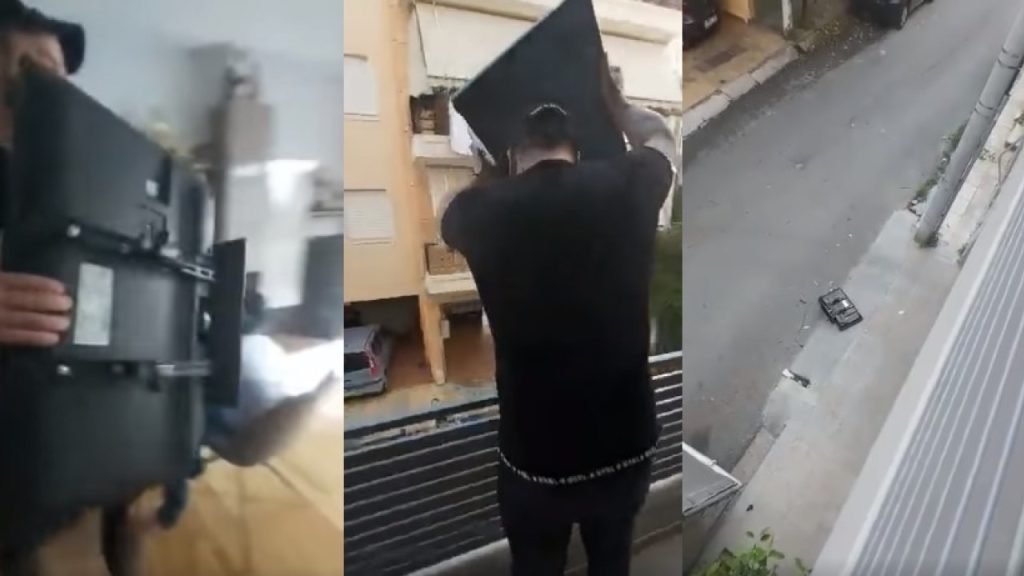 Έλληνας δεν άντεξε να ακούει άλλο για τον κορωνοϊό και… πέταξε την τηλεόραση από το μπαλκόνι! (βίντεο)