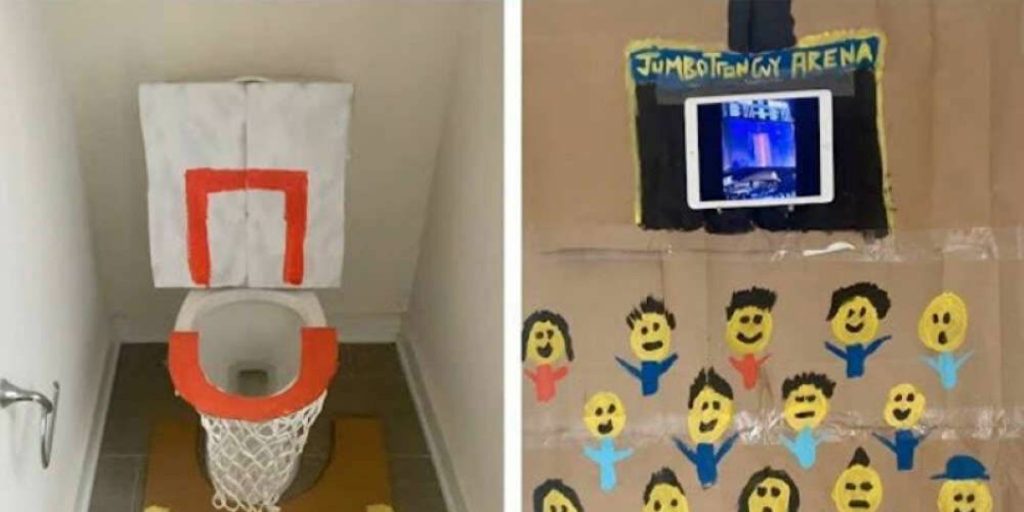 Θα ήθελε να «στοχεύει» καλύτερα: Αμερικάνος μετέτρεψε τη λεκάνη του σε… μπασκέτα (βίντεο)