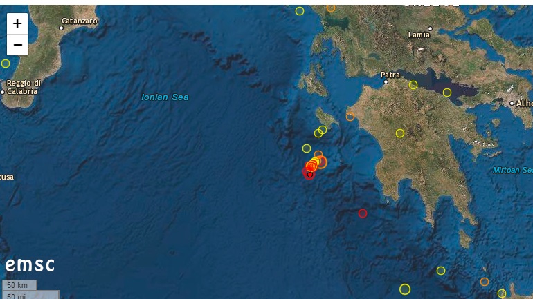 Σεισμός 4,4 Ρίχτερ στο Ιόνιο – Μικρό το εστιακό βάθος
