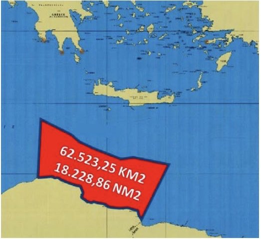 Αυτός είναι ο χάρτης της ΑΟΖ που θέλει να υπογράψει η Αθήνα με το Τομπρούκ