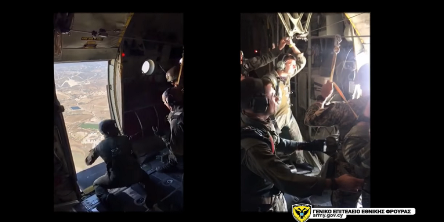 Οι Κύπριοι αλεξιπτωτιστές πραγματοποιούν άλμα από C-130 της ΠΑ (βίντεο)