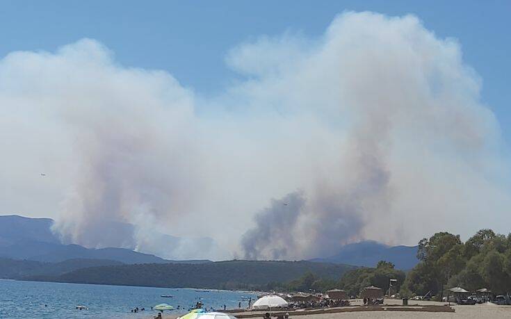 Φωτιά στη Μάνη: Δείτε πως φαίνεται από μακριά (φωτό)