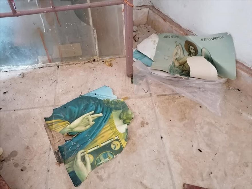 Σοκαριστικές εικόνες: Παράνομοι μετανάστες κατέστρεψαν το ναό του Αγίου Γεωργίου στην Μόρια της Λέσβου