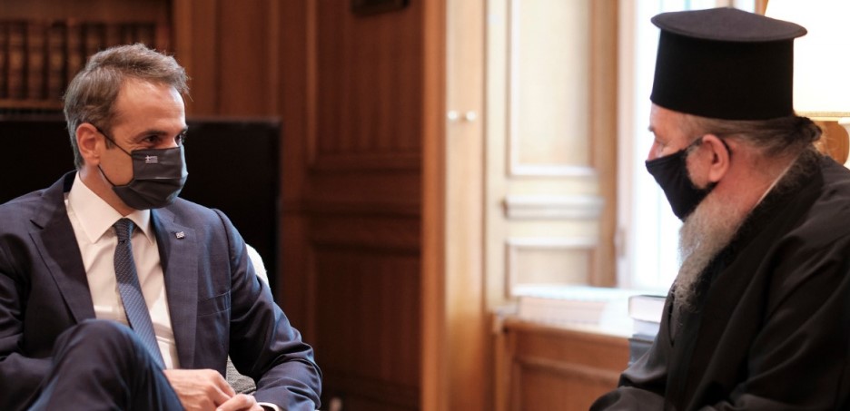 Κυριάκος Μητσοτάκης: Συνάντηση με τον Μητροπολίτη Iμβρου και Τενέδου (φωτό)