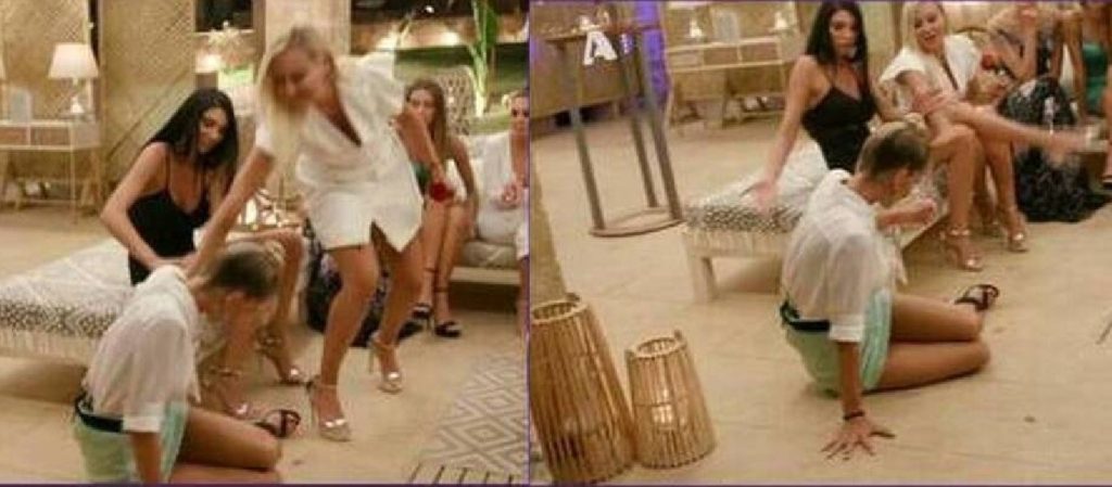 The Bachelor: Την έσπρωξαν κι έπεσε από τον καναπέ – Στα πατώματα η Χριστίνα (βίντεο)