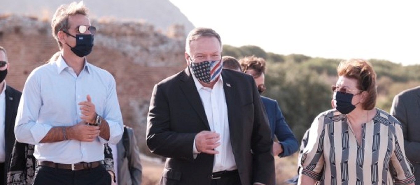 Ξενάγηση Κ.Μητσοτάκη και Μ.Πομπέο στην Αρχαία Άπτερα (φώτο)