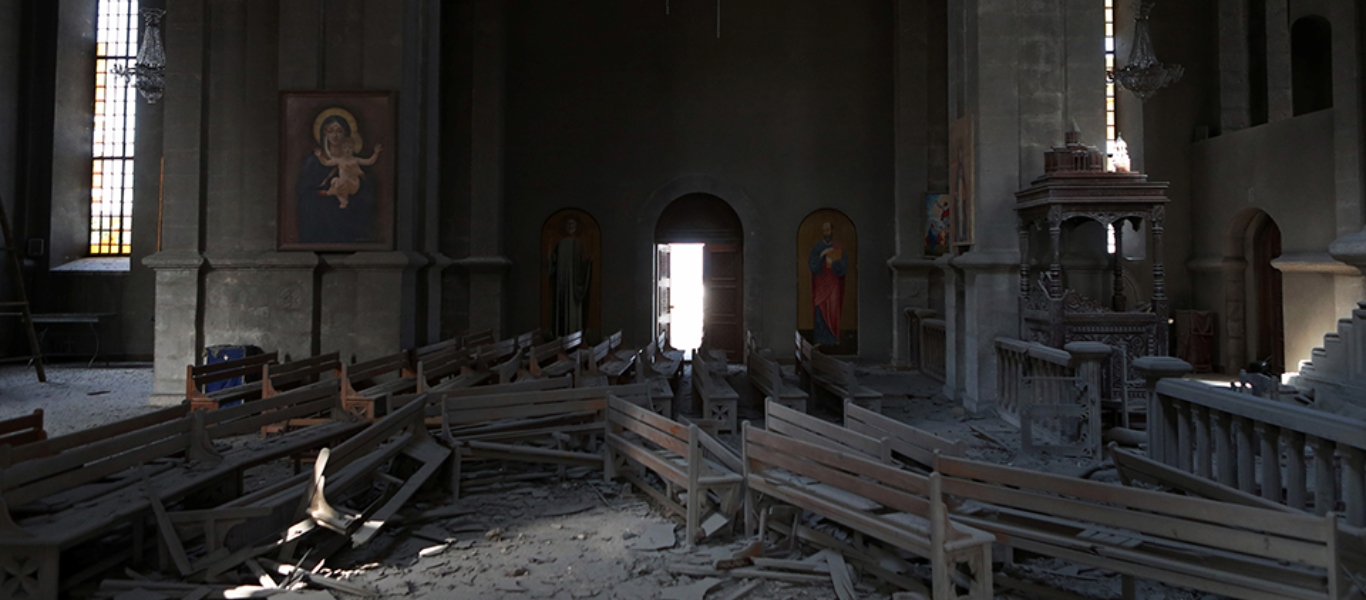Ναγκόρνο – Καραμπάχ: Η Αρμενία καταγγέλλει τον βομβαρδισμό ιστορικού Ναού (φώτο)
