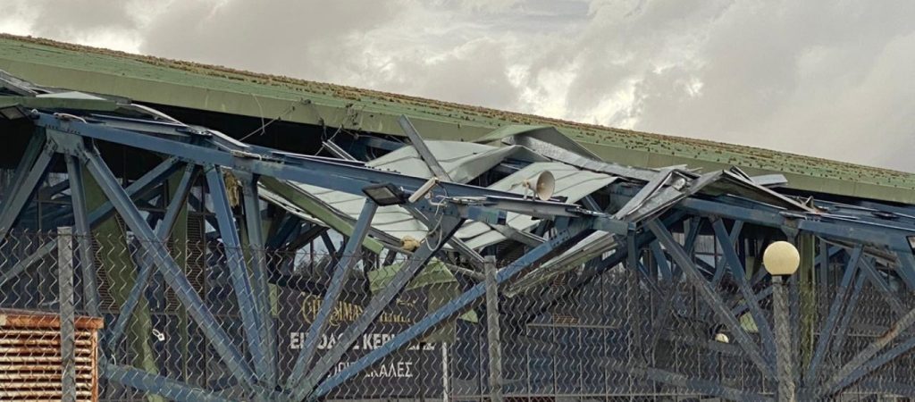 Σοβαρές ζημιές στο Ολυμπιακό Κέντρο Γαλατσίου λόγω της κακοκαιρίας (φώτο)