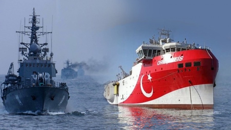 Πέντε τουρκικά πολεμικά πλοία, δύο υποβρύχια και πλήθος ΑΦΝΣ και drones γύρω από το Orus Reis!