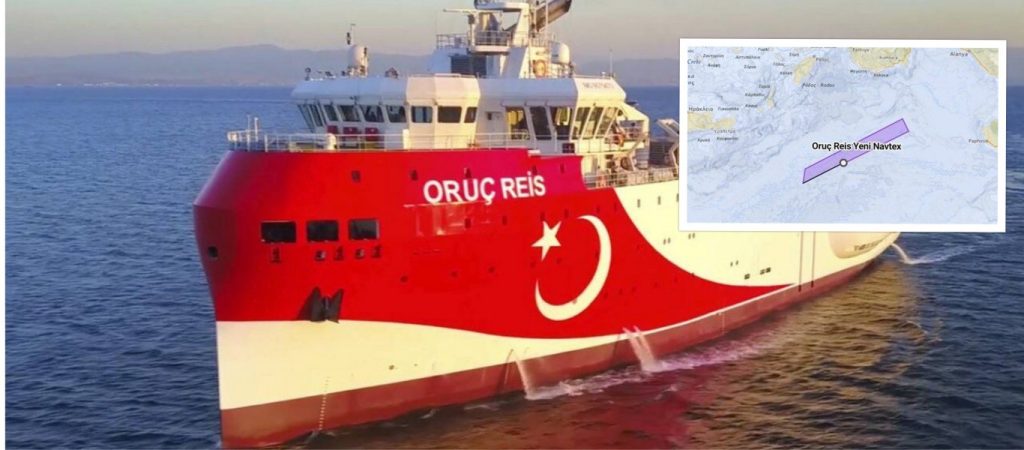 Νέα NAVTEX για το Oruc Reis – Στην ελληνική υφαλοκρηπίδα μέχρι 27 Οκτωβρίου – «Mία ανάσα» από τη Ρόδο!