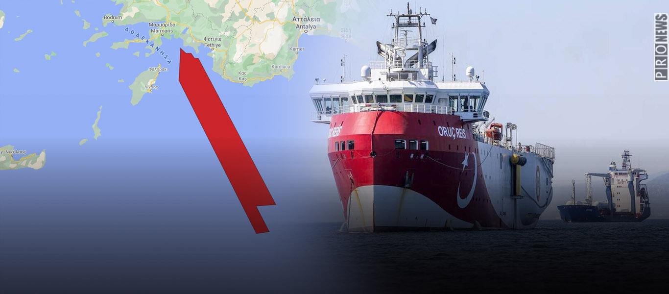 Συνεχίζουν τις προκλήσεις οι Τούρκοι: Νέα NAVTEX για το Oruc Reis νοτίως του Καστελορίζου