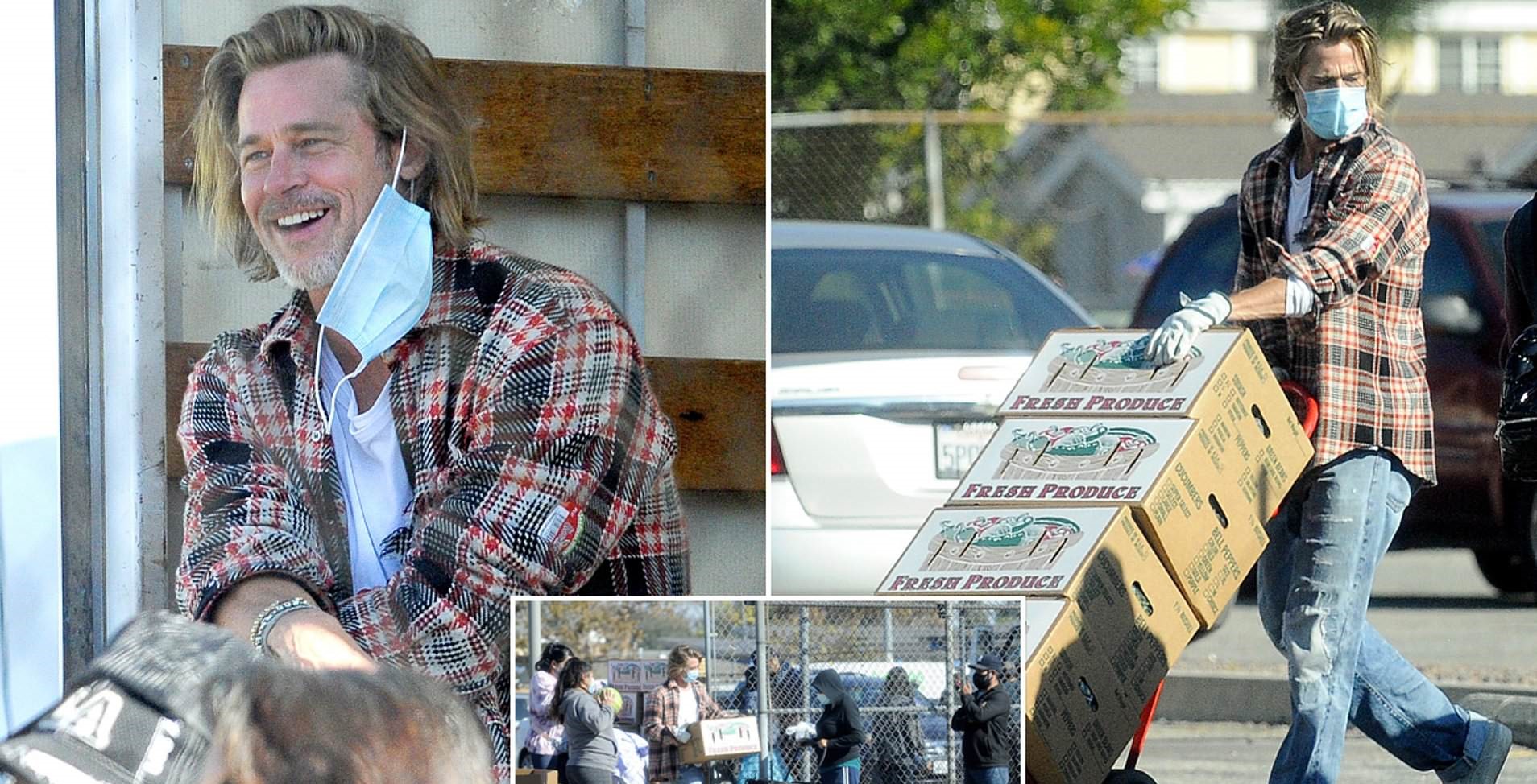 Μπραντ Πιτ: Ξεφόρτωσε κιβώτια με τρόφιμα για τους άπορους στο Λος Άντζελες σαν απλός… εργάτης (βίντεο)