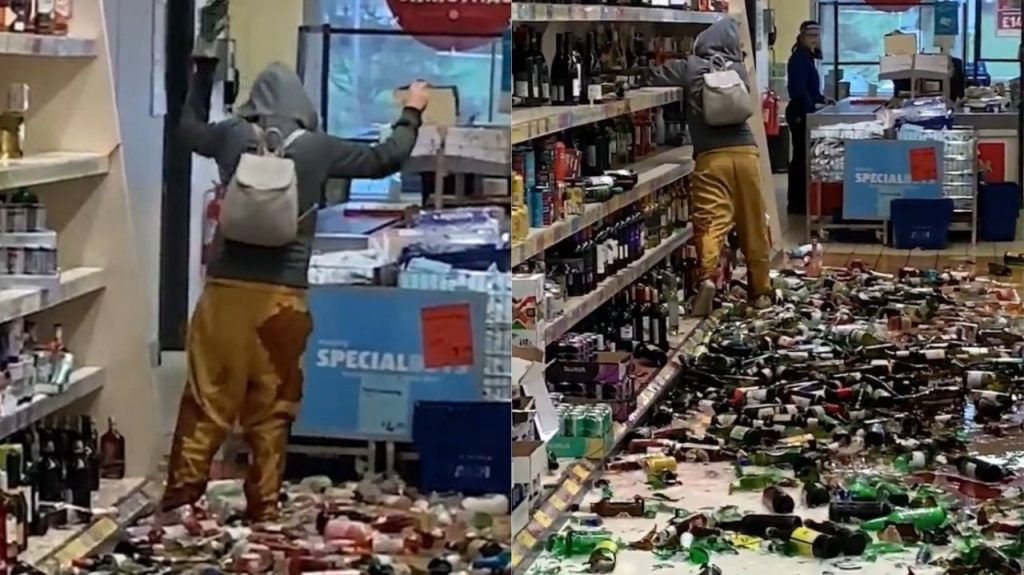 Βρετανία: Γυναίκα έσπασε 500 φιάλες ποτών σε σούπερ μάρκετ (βίντεο)