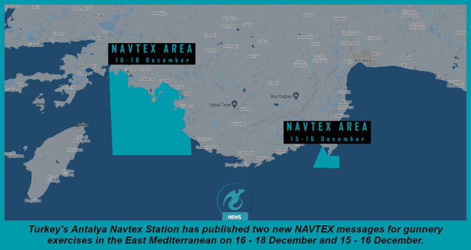 «Βροχή» NAVTEX από την Τουρκία: Μετά το βόρειο Αιγαίο τώρα δεσμεύει περιοχή μεταξύ Ρόδου και Καστελλόριζου