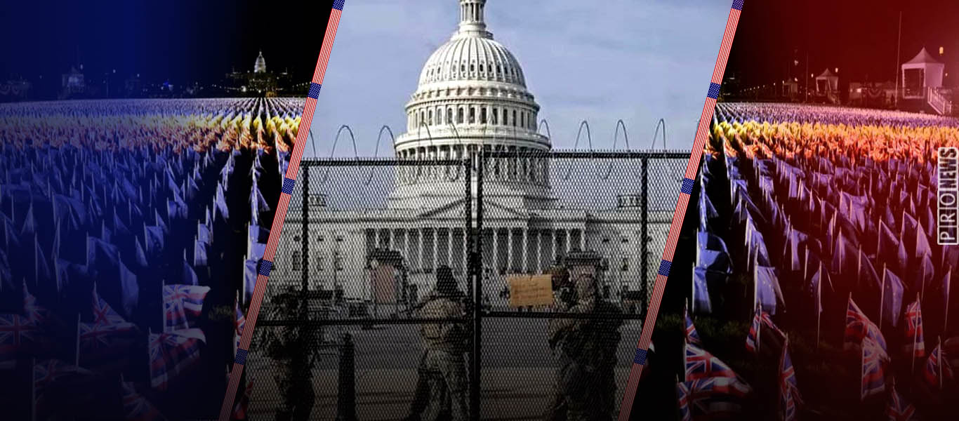 Μακάβρια & θλιβερή η ορκωμοσία Τ.Μπάιντεν: Πίσω από φράχτες & 25.000 στρατιώτες με… σημαιάκια αντί για κόσμο (φώτο)