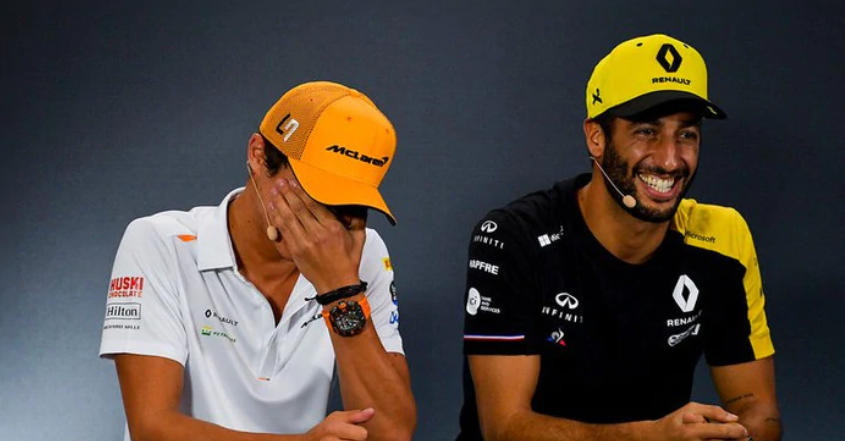 Lando Norris και Daniel Ricciardo από τις πίστες της F1 στα Studio για το τραγούδι της McLaren