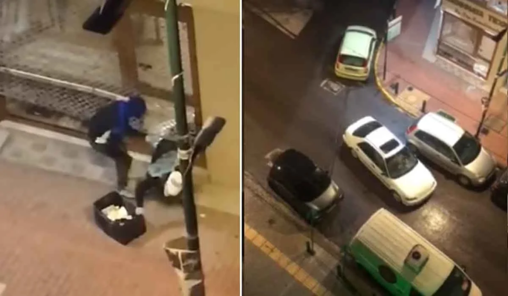 Γείτονες πετούσαν γλάστρες στους κλέφτες που ξάφρισαν κατάστημα στον Βύρωνα (βίντεο)