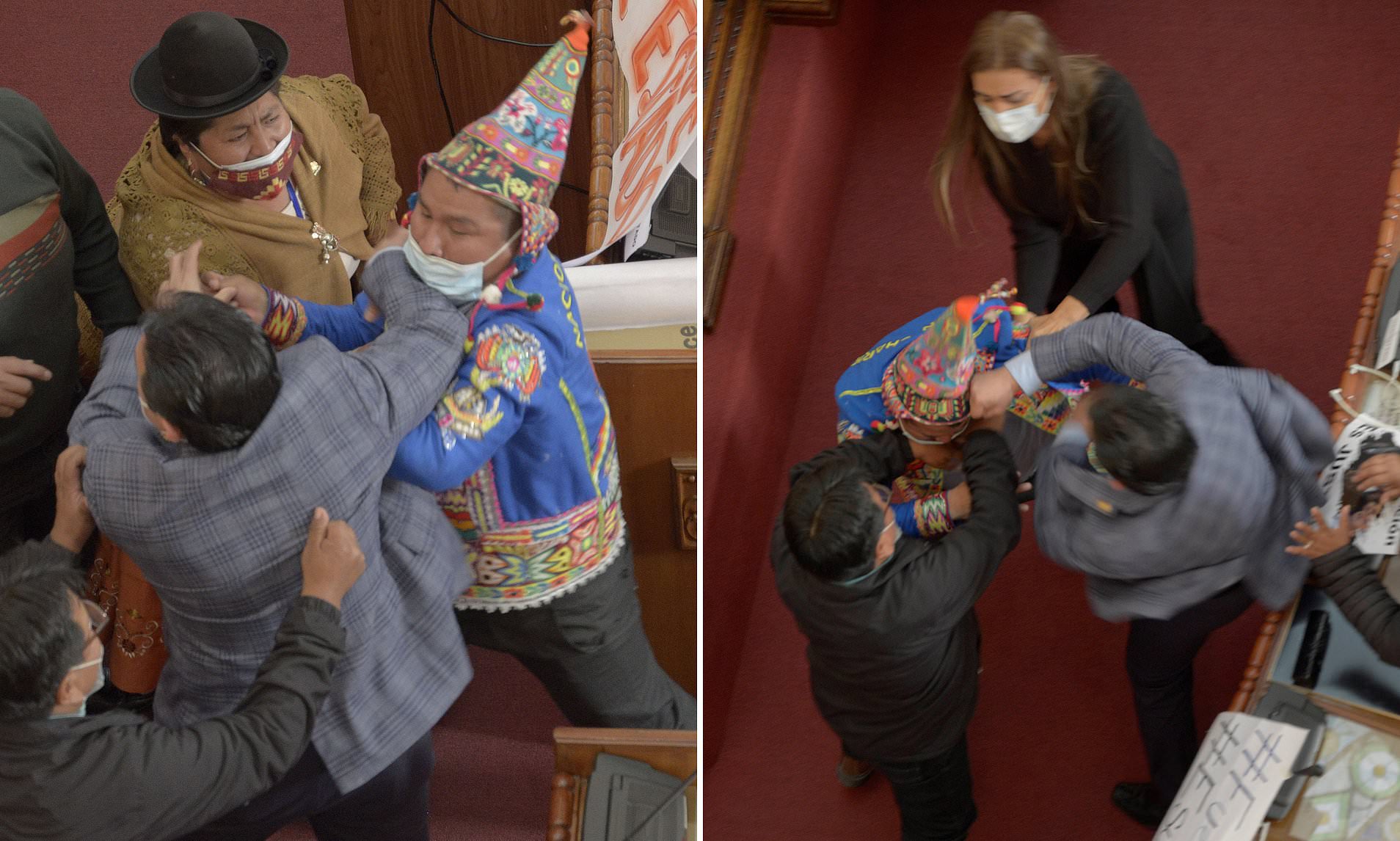 Έκαναν ρινγκ την Βουλή της Βολιβίας: Μπουνιές και μαλλιοτραβήγματα (βίντεο)