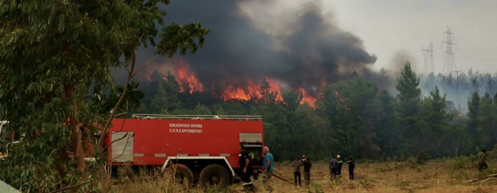 Φωτιά στα Άνω Λιόσια: Κατευθύνεται προς την Πετρούπολη – Πνέουν ισχυροί άνεμοι (βίντεο)