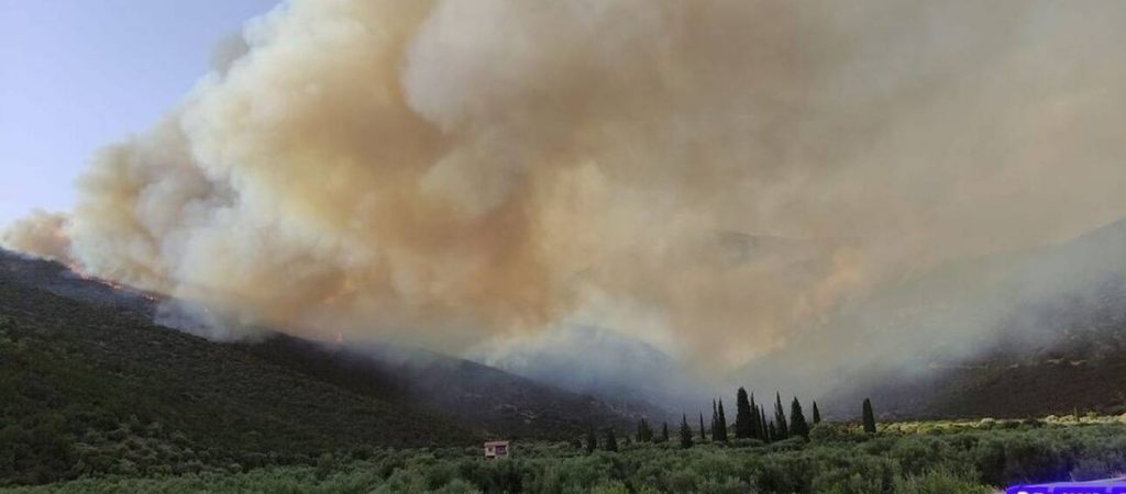 Ενεργό το πύρινο μέτωπο στη Φωκίδα – Οι φλόγες κινούνταν προς Ερατεινή