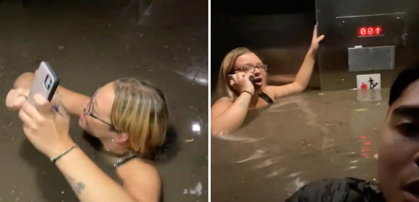 ΗΠΑ: Ζευγάρι κλείστηκε σε ασανσέρ που άρχισε να πλημμυρίζει! (φώτο)