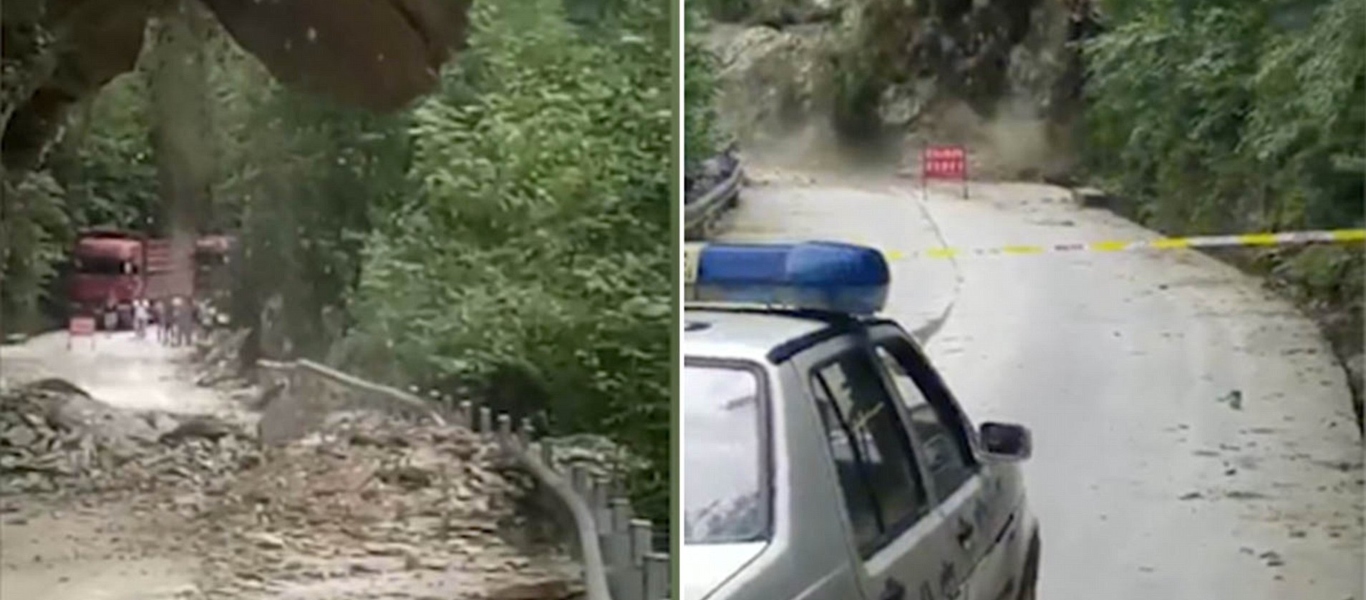 Συγκλονιστική στιγμή στην Κίνα – Οδηγοί τρέχουν να σωθούν από τρομερή κατολίσθηση (βίντεο)
