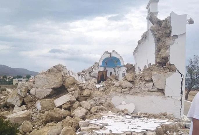 Σεισμός 6,3 Ρίχτερ στην Κρήτη: Κατέρρευσε το εκκλησάκι του Αγίου Νικολάου στον Ξηρόκαμπο Σητείας