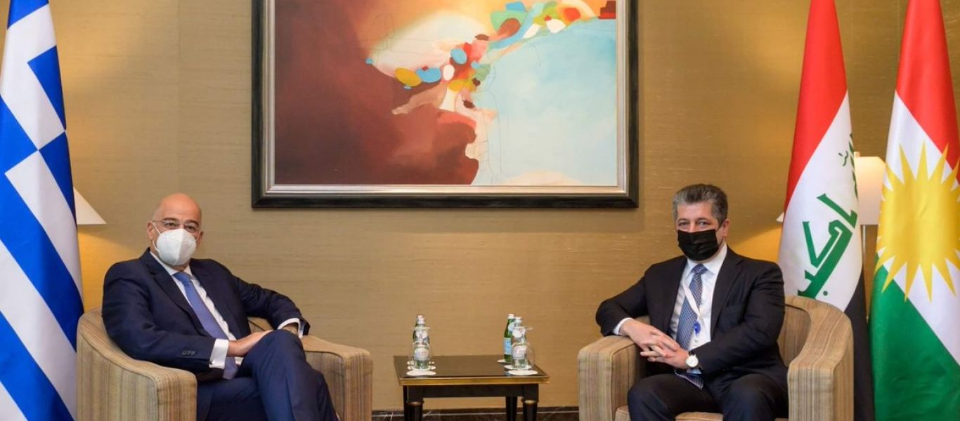 Ν.Δένδιας: Συναντήθηκε με τον ηγέτη του ιρακινού Κουρδιστάν Μασούντ Μπαρζανί
