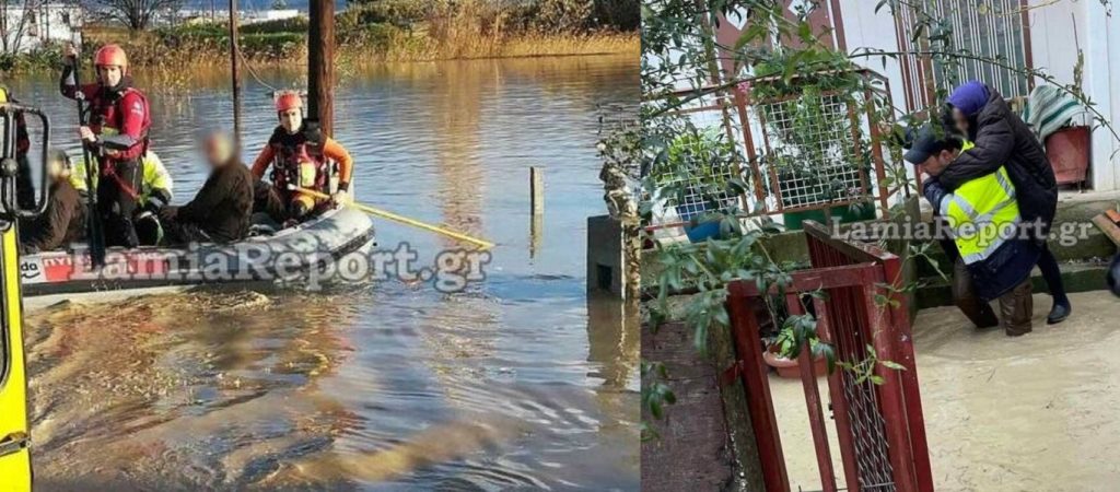 Εικόνες τριτοκοσμικής χώρας: Απεγκλωβίστηκαν 100 άτομα στη Λαμία – Τους κουβαλούσαν στην πλάτη (φώτο)