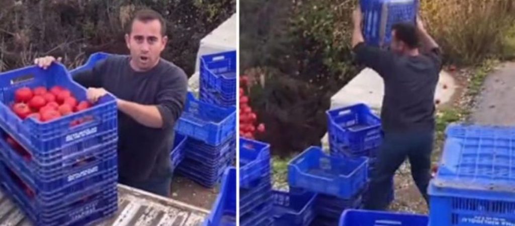 Τουρκία: Αγρότης εξοργισμένος πετά την παραγωγή του (βίντεο)
