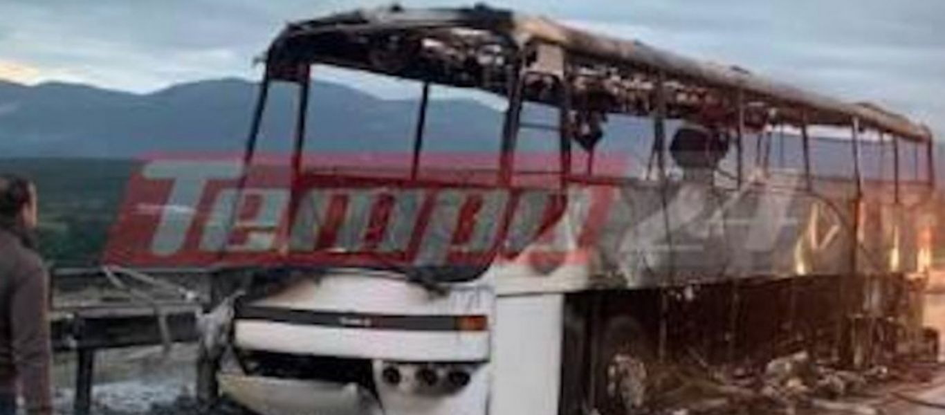 Αχαΐα: Σχολικό λεωφορείο άρπαξε φωτιά λίγο πριν παραλάβει μαθητές (φωτο)