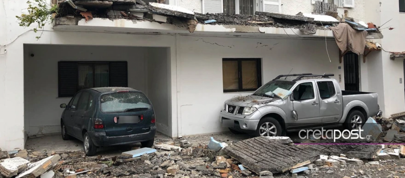 Ηράκλειο: Κατέρρευσε μπαλκόνι διαμερίσματος