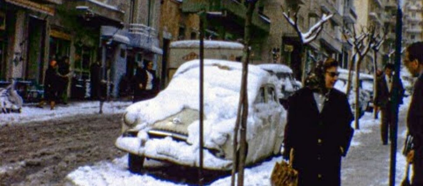 Η χιονισμένη Αθήνα το 1964 – Δείτε τη σε έγχρωμο φιλμ (βίντεο)